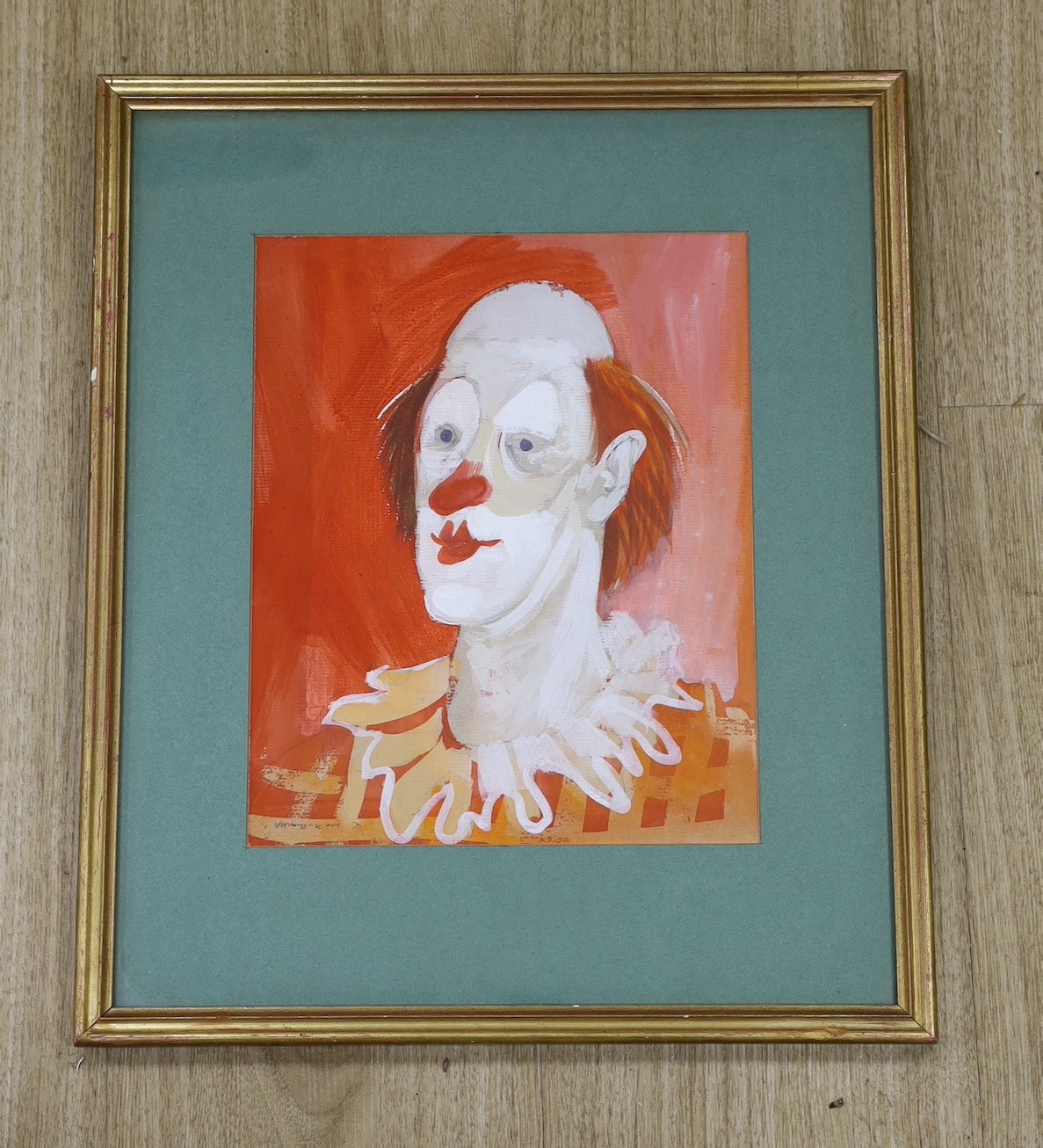 Harold Wood (1918-2014), watercolour, 'Clown', signed and dated '70, 26 x 21cm